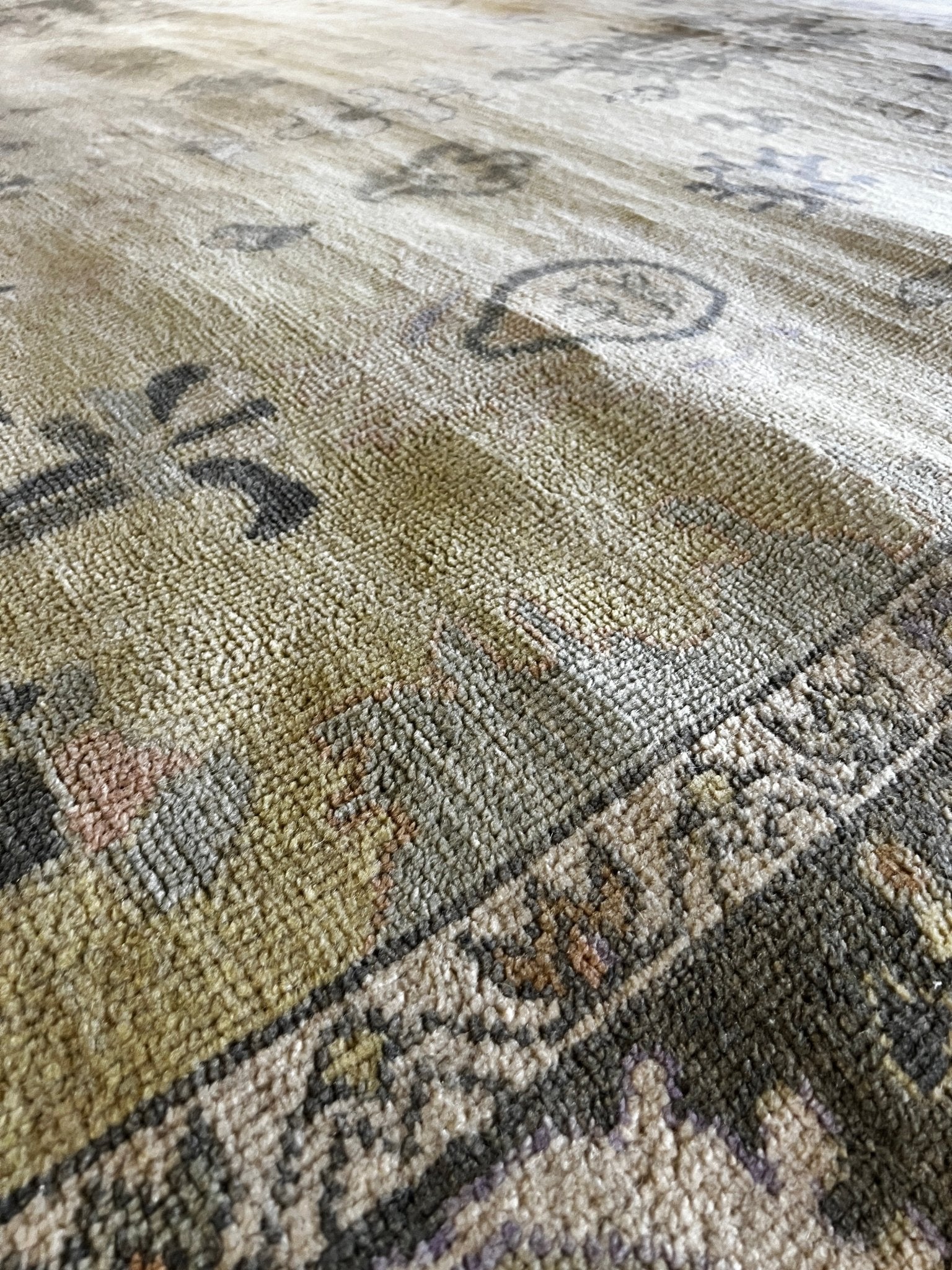 Hennessey 8x10 Light Yellow and Grey Hand-Knotted Oushak Rug | Banana Manor Rug Factory Outlet