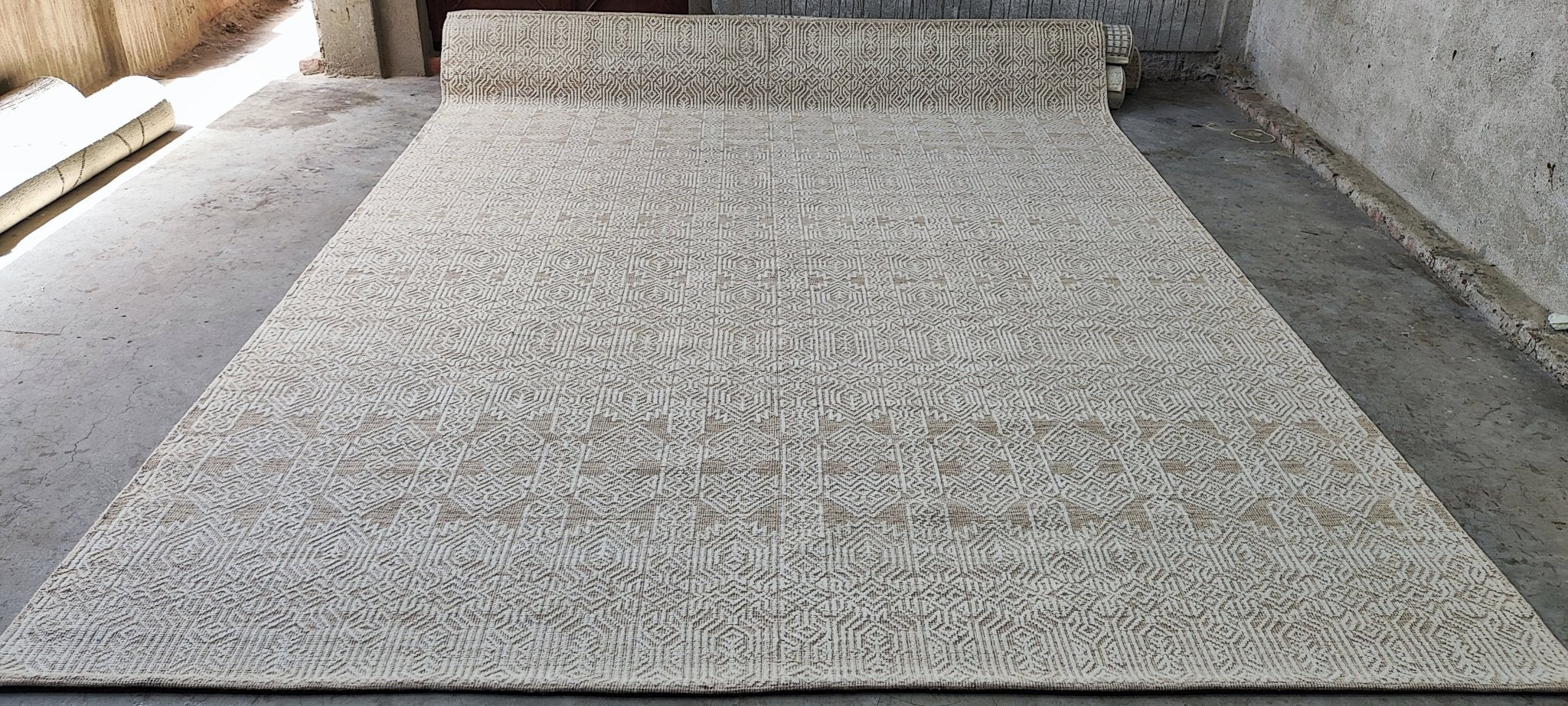 Hickey 9x12 Hand-Knotted Ivory & Camel Modern | Banana Manor Rug Factory Outlet