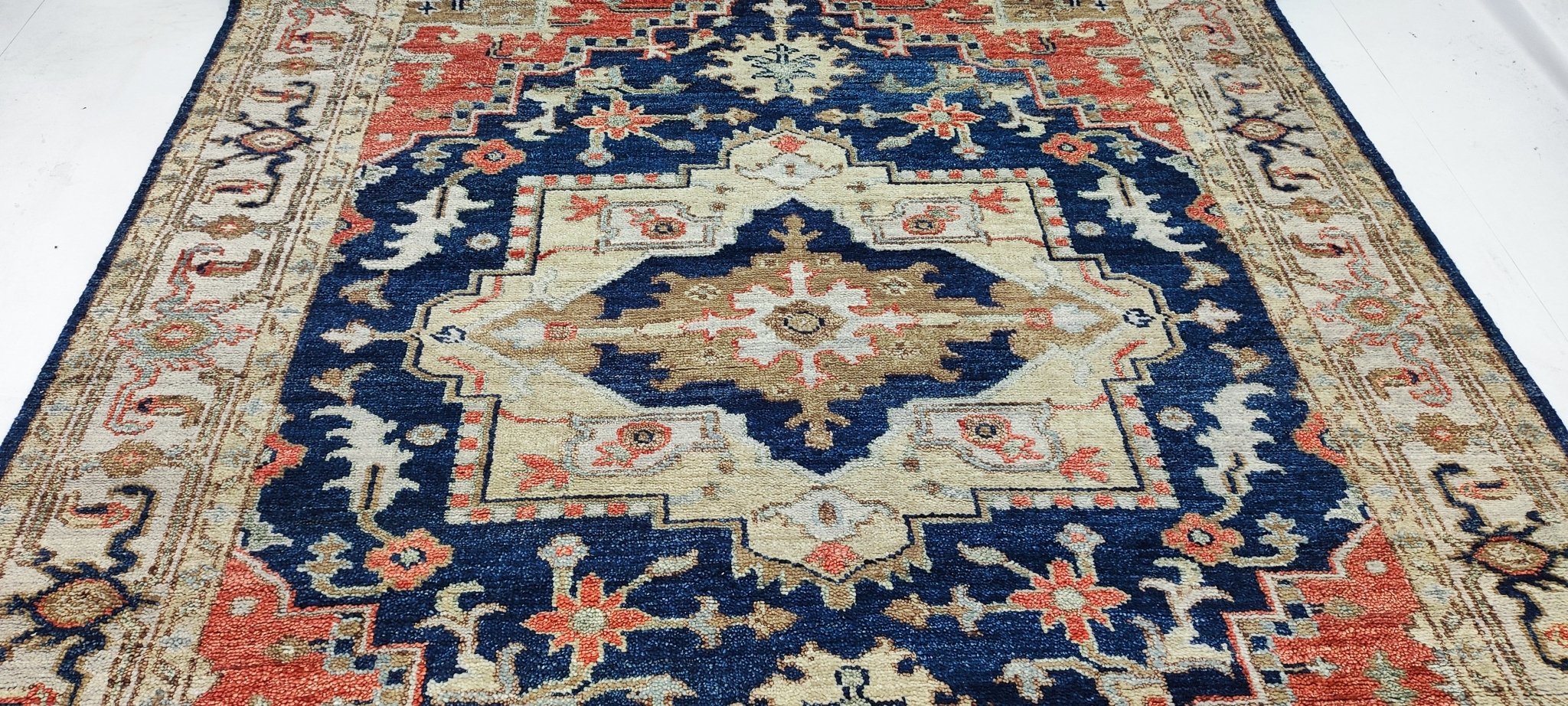 Holly Jonas 8x10 Hand-Knotted Blue & Tan Serapi | Banana Manor Rug Factory Outlet