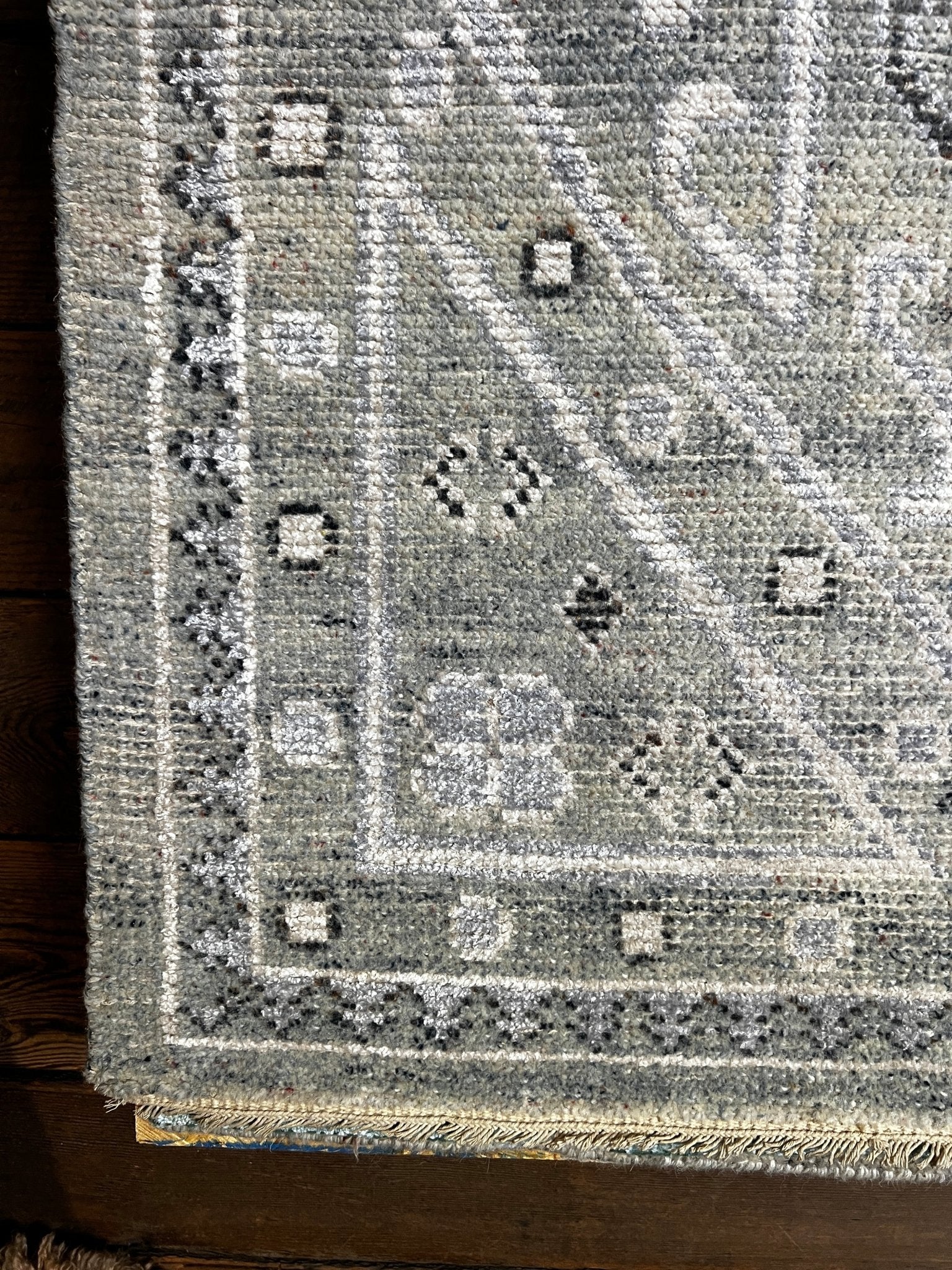 Holly Madison 5.3x8.3 Light Grey Hand-Knotted Oushak Rug | Banana Manor Rug Factory Outlet