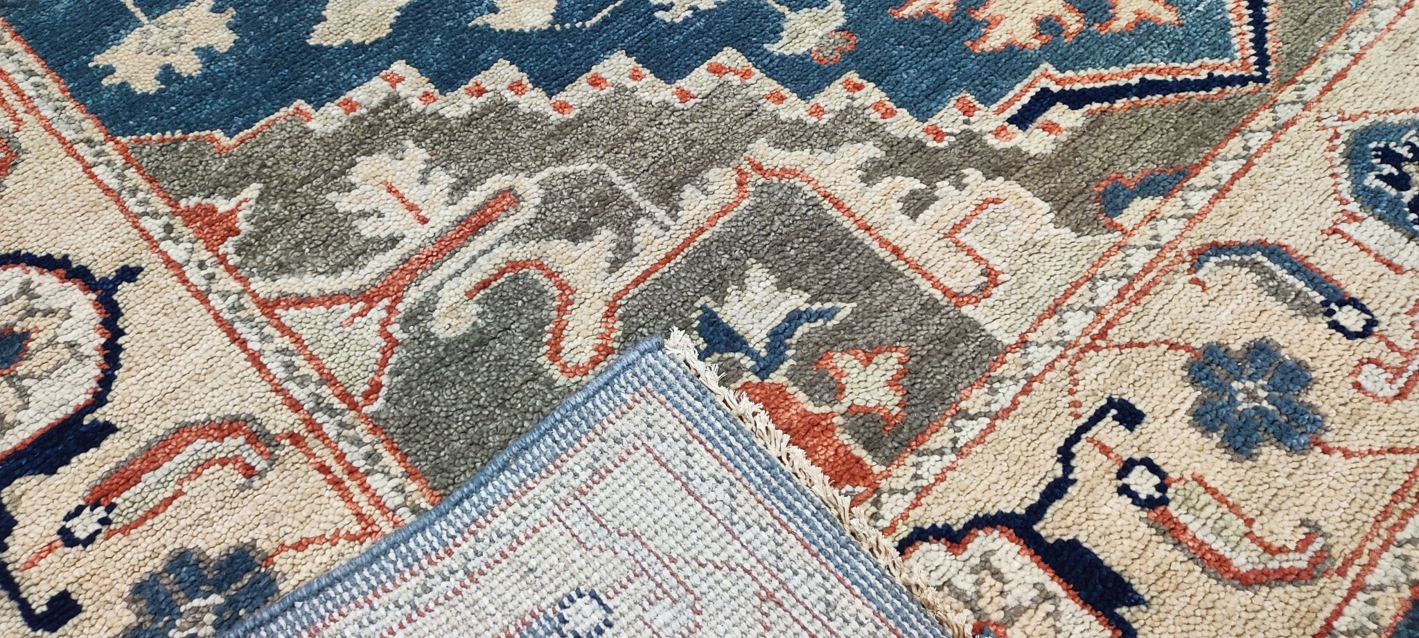 Hope 8x10 Hand-Knotted Blue & Beige Serapi | Banana Manor Rug Factory Outlet
