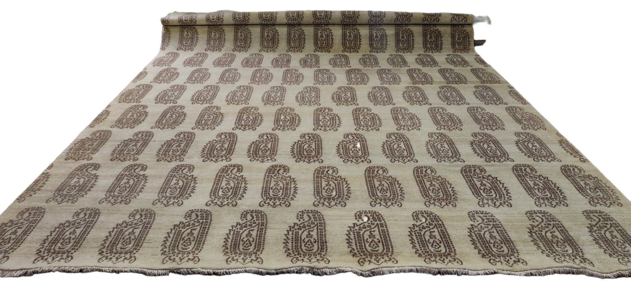 Howard Sims Hand-Knotted Modern Rug Tan and Brown 10x13.9 | Banana Manor Rug Company