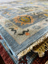 Huntington 9x11.9 Blue Hand-Knotted Oushak Rug | Banana Manor Rug Factory Outlet