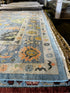 Huntington 9x11.9 Blue Hand-Knotted Oushak Rug | Banana Manor Rug Factory Outlet