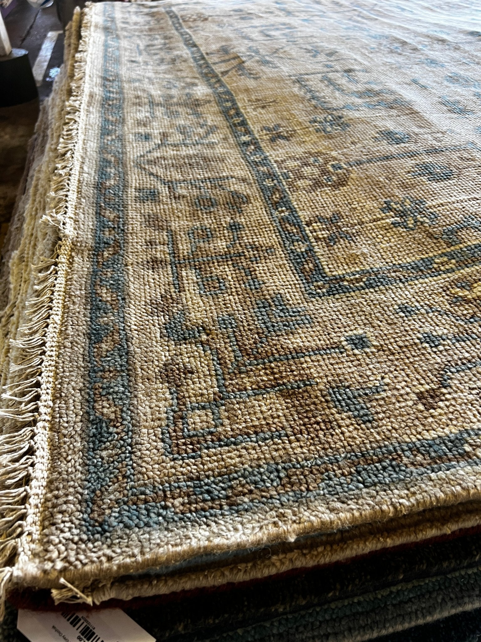 Ian Schrager 9.3x11.9 Tan Hand-Knotted Oushak Rug | Banana Manor Rug Factory Outlet