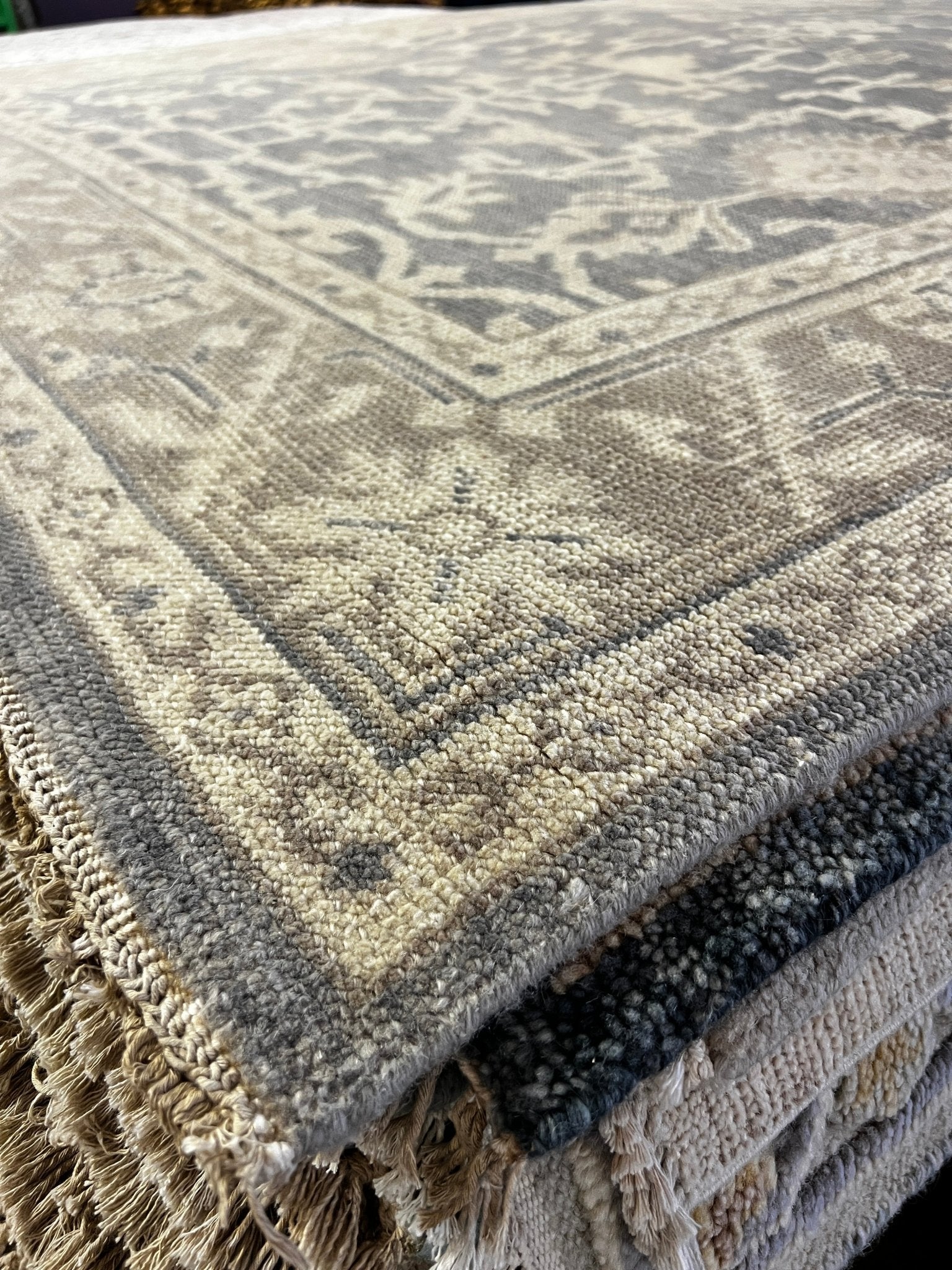 Ida 6x9 Hand-Knotted Silver & Light Rust Turkish Oushak | Banana Manor Rug Factory Outlet