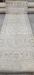 Ida Haendel 2.6x7.9 Hand Knotted Beige & Silver Turkish Oushak | Banana Manor Rug Factory Outlet