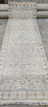 Ida Haendel 2.6x7.9 Hand Knotted Beige & Silver Turkish Oushak | Banana Manor Rug Factory Outlet