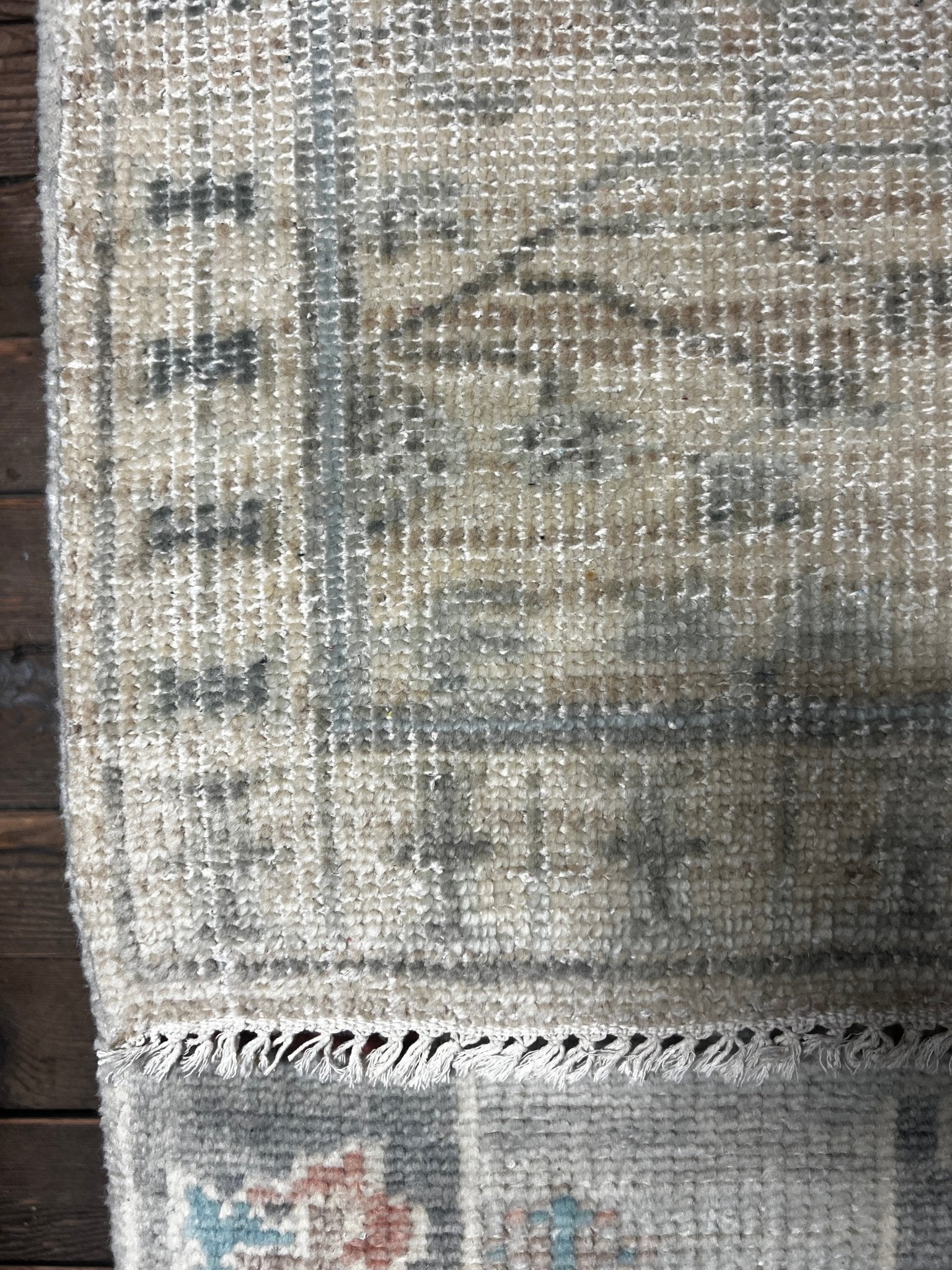 Ida Haendel 2.6x7.9 Hand-Knotted Beige & Silver Turkish Oushak | Banana Manor Rug Factory Outlet