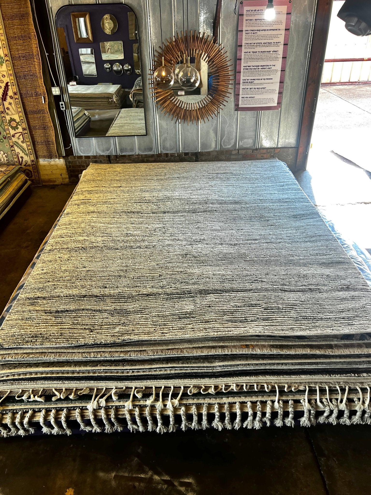 Ilaria 8.9x11.9 Natural & Grey Loop Cut | Banana Manor Rug Factory Outlet