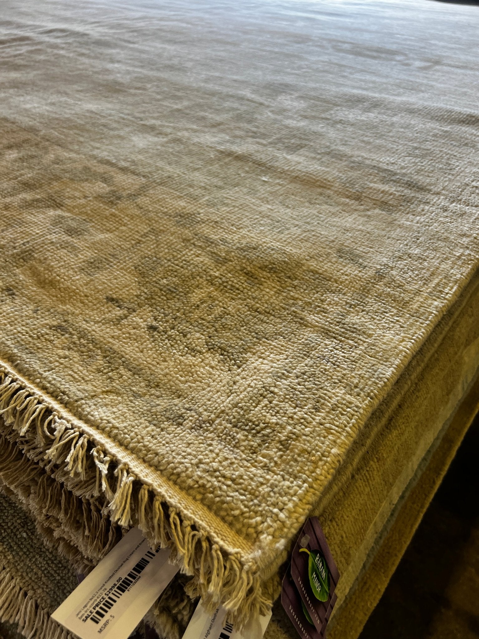 Ilze Liepa 9x12 Hand-Knotted Oushak Rug Tan and Ivory | Banana Manor Rug Factory Outlet