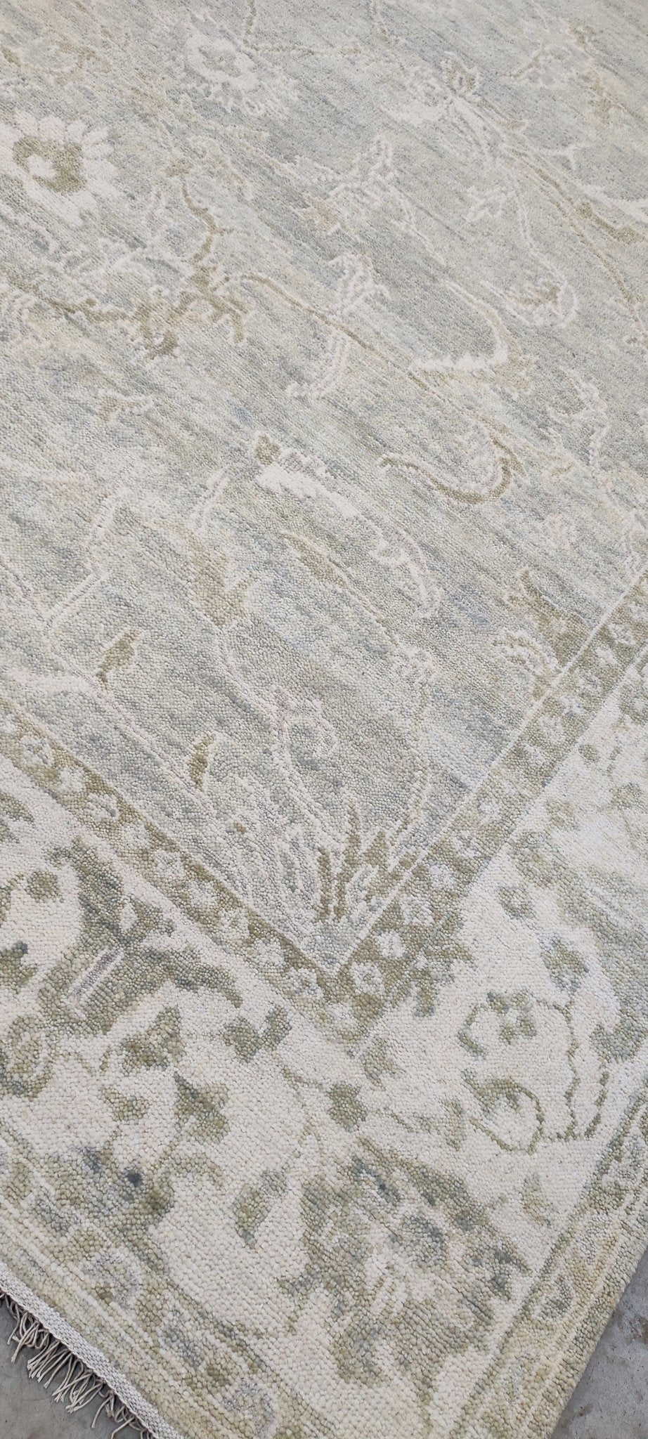 Ilze Liepa Hand-Knotted Oushak Rug Tan and Ivory 9x12 | Banana Manor Rug Company