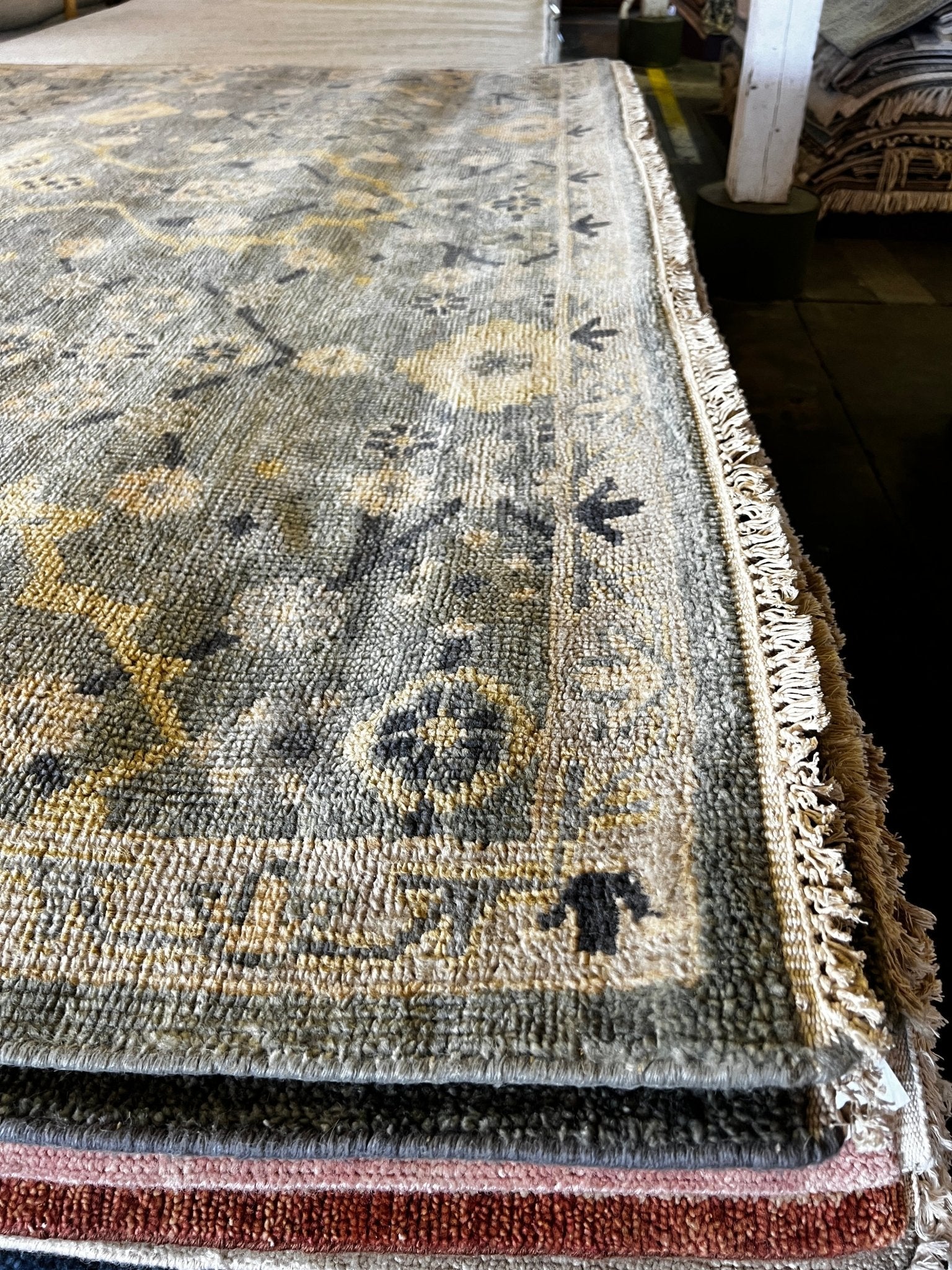 Iman 9x12 Grey Hand-Knotted Oushak Rug | Banana Manor Rug Factory Outlet