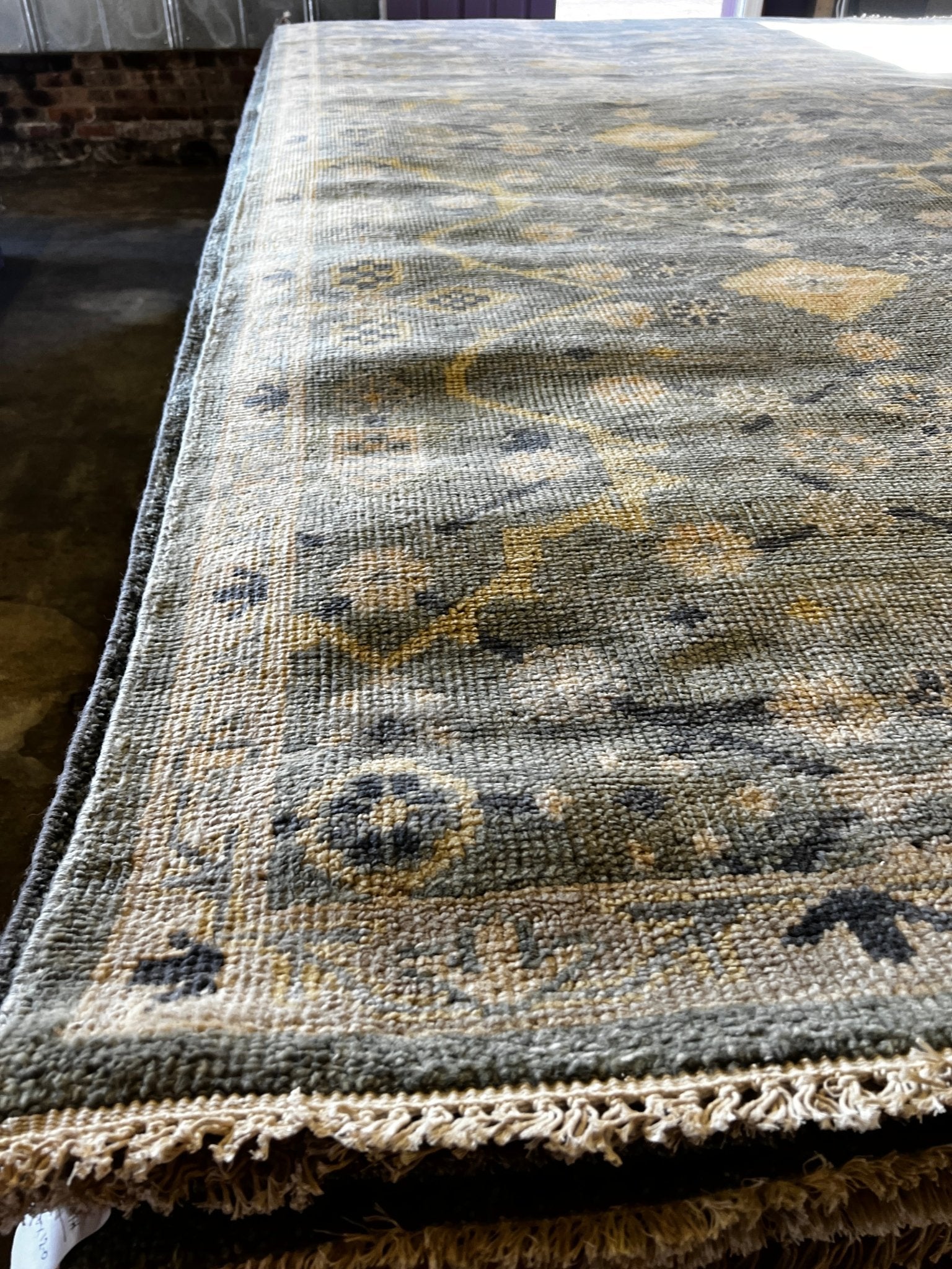Iman 9x12 Grey Hand-Knotted Oushak Rug | Banana Manor Rug Factory Outlet