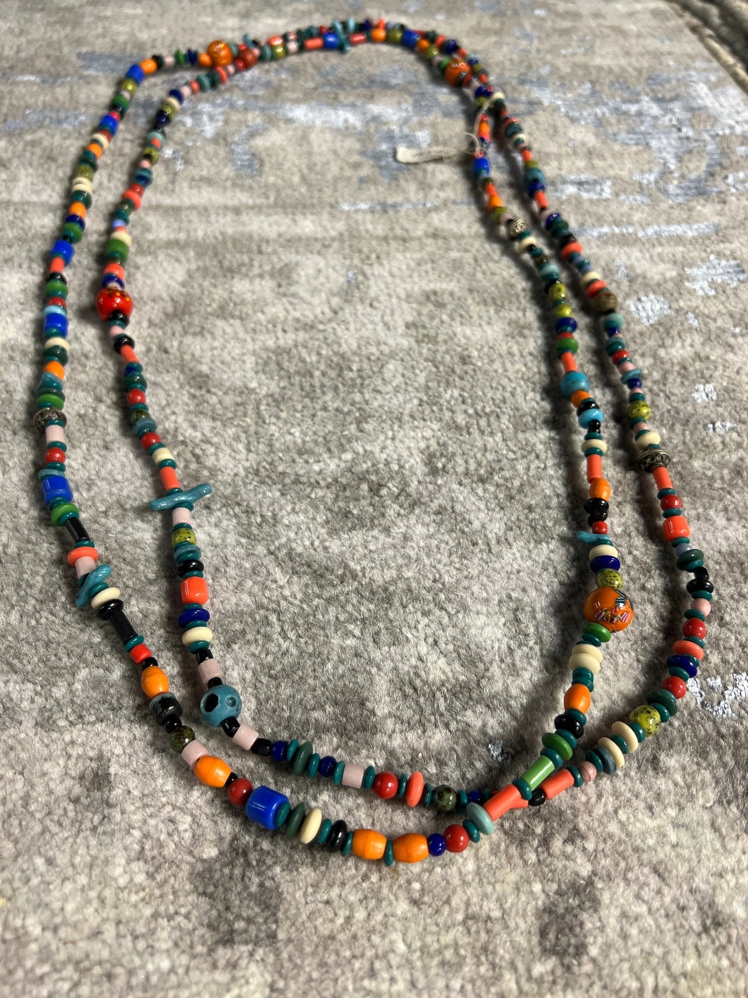 Ines Colorful Handmade Long Beaded Necklace | Banana Manor Rug Company