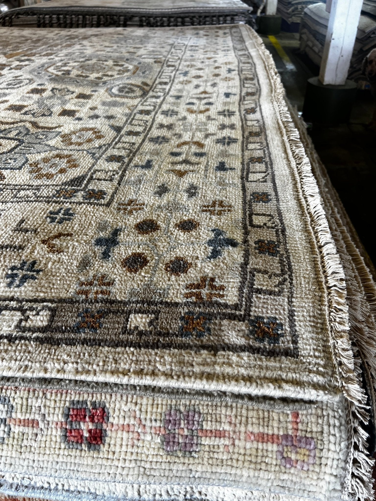 Inna Korobkina 9x12 Hand-Knotted Oushak Rug Ivory and Brown | Banana Manor Rug Factory Outlet