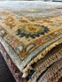 Irene 9x11.9 Hand-Knotted Blue & Ivory Oushak | Banana Manor Rug Factory Outlet