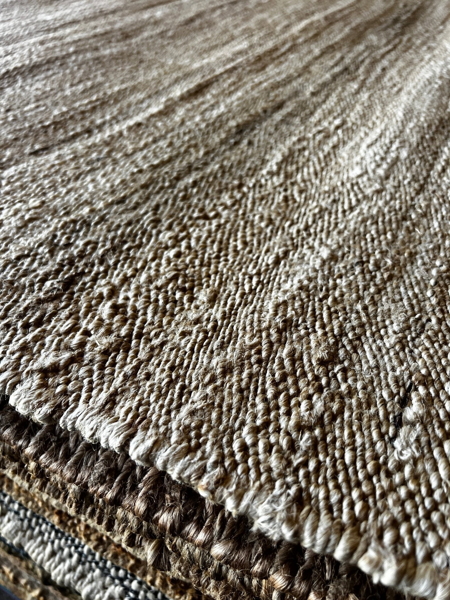 Iris Thayer 8.3x10 Textured Natural Beige Jute Rug | Banana Manor Rug Factory Outlet