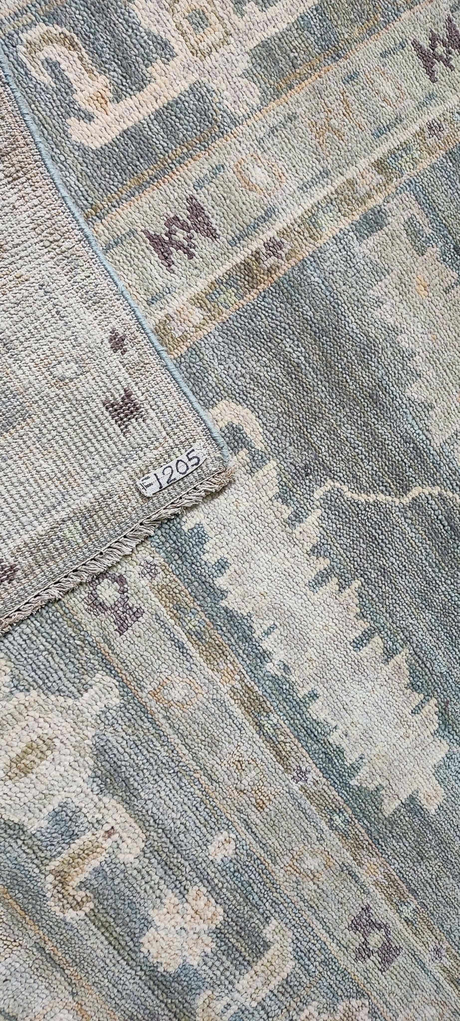 Irm 10x14 Hand-Knotted Light Green & Tan Oushak | Banana Manor Rug Factory Outlet