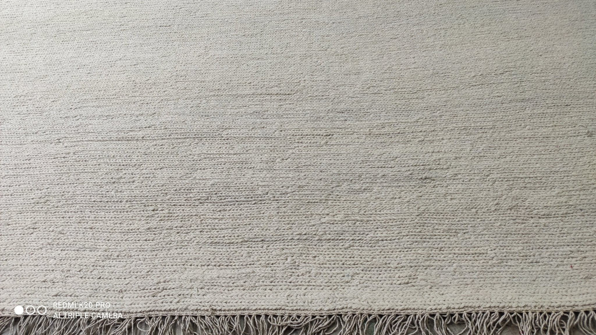 Jack Horner 8.3x10 White Handwoven Durrie Rug | Banana Manor Rug Company