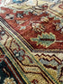 Jacqueline McKenzie Hand-Knotted Heriz Rug Rust and Blue 8X9.9 | Banana Manor Rug Company