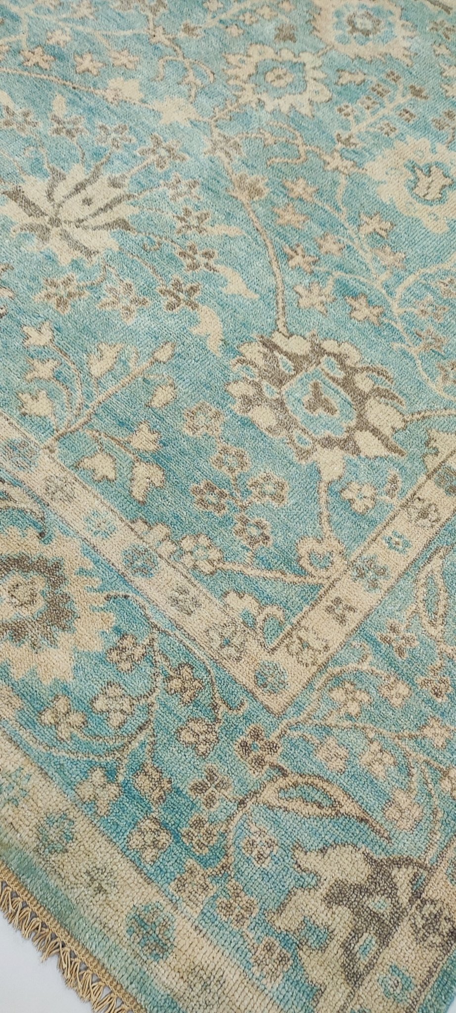 Jada 7.9x9.9 Hand-Knotted Green Oushak | Banana Manor Rug Factory Outlet
