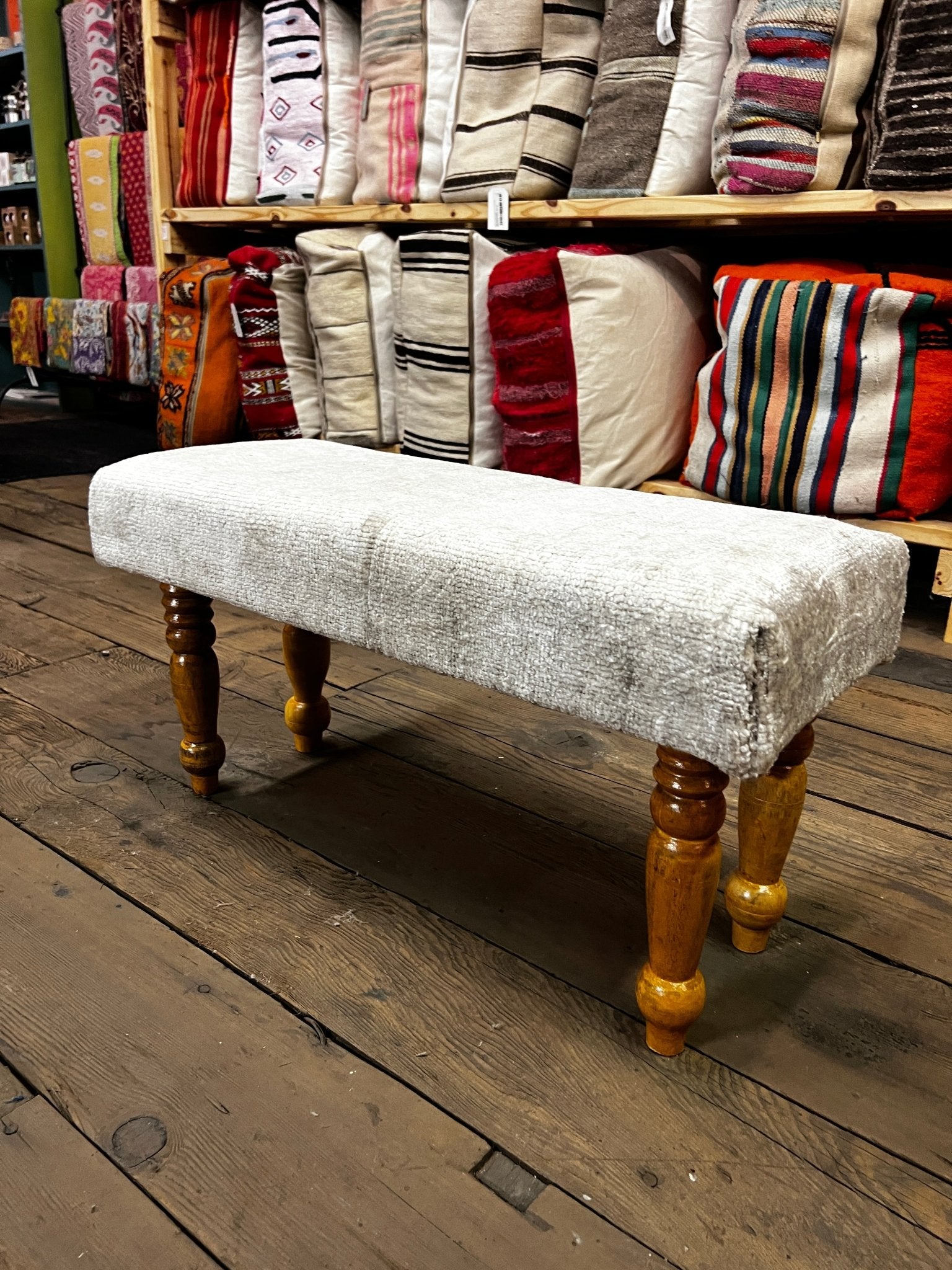 Jan Sterling 30x12x16 Wooden Upholstered Bench | Banana Manor Rug Factory Outlet