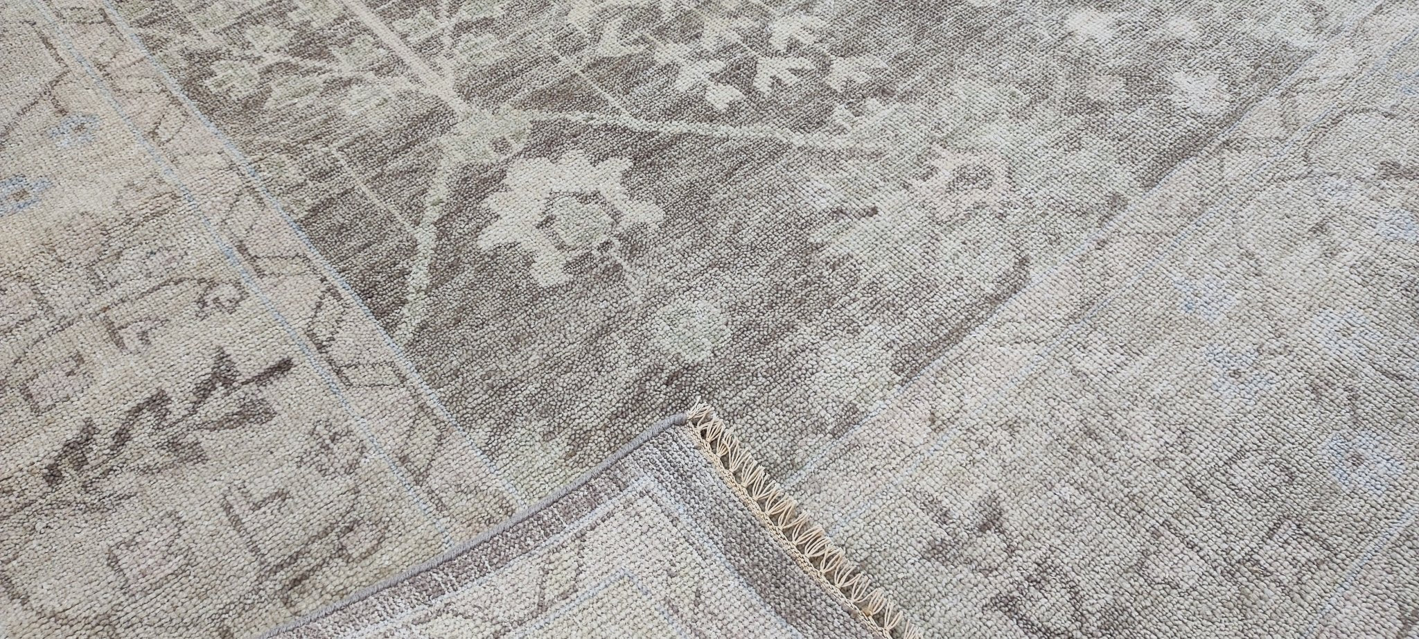 Jane Smith 9x12 Hand-Knotted Tan & Grey Oushak | Banana Manor Rug Factory Outlet