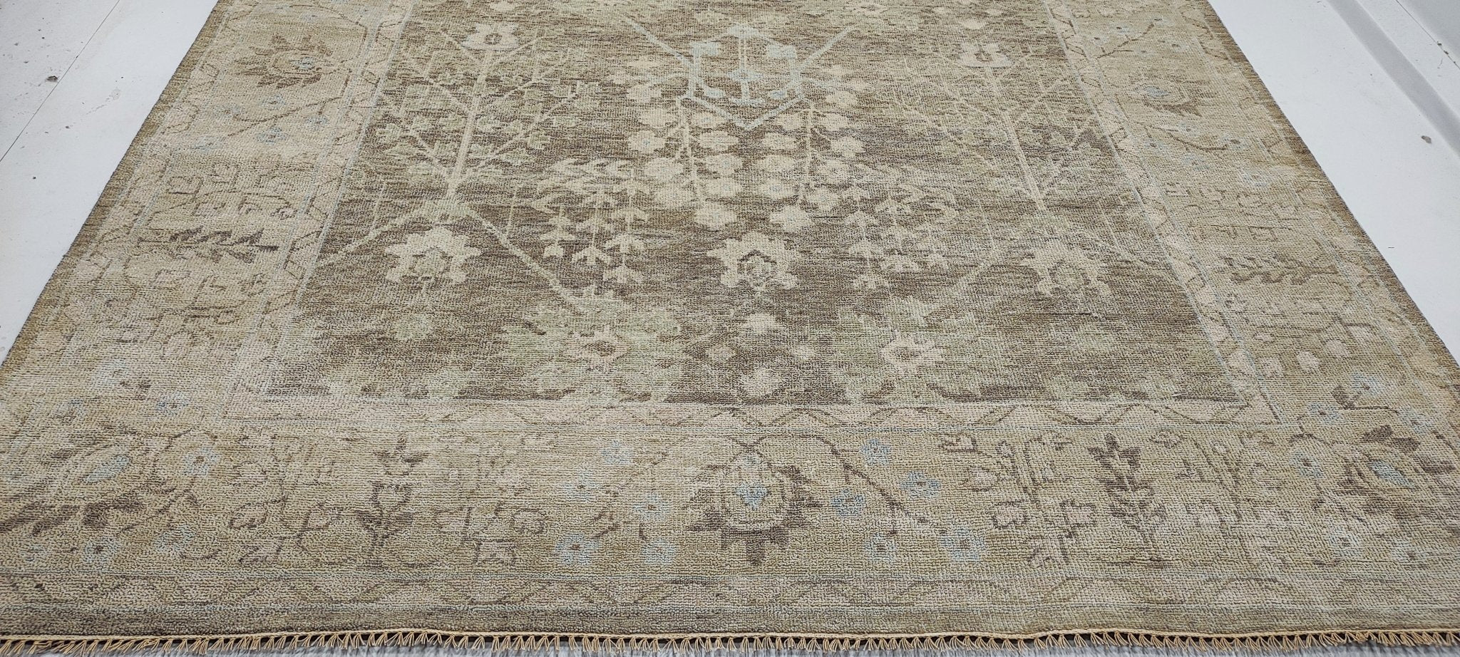 Jane Smith 9x12 Hand-Knotted Tan & Grey Oushak | Banana Manor Rug Factory Outlet