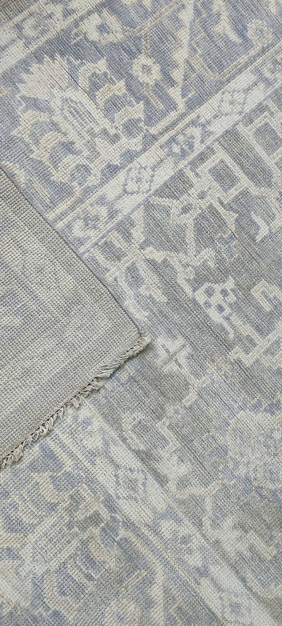 Janet Weiss 9.9x13.9 Hand Knotted Silver Grey Turkish Oushak | Banana Manor Rug Factory Outlet