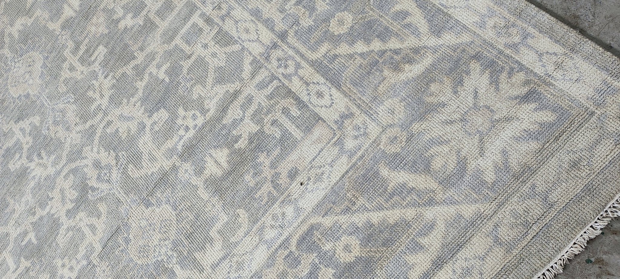 Janet Weiss 9.9x13.9 Hand Knotted Silver Grey Turkish Oushak | Banana Manor Rug Factory Outlet