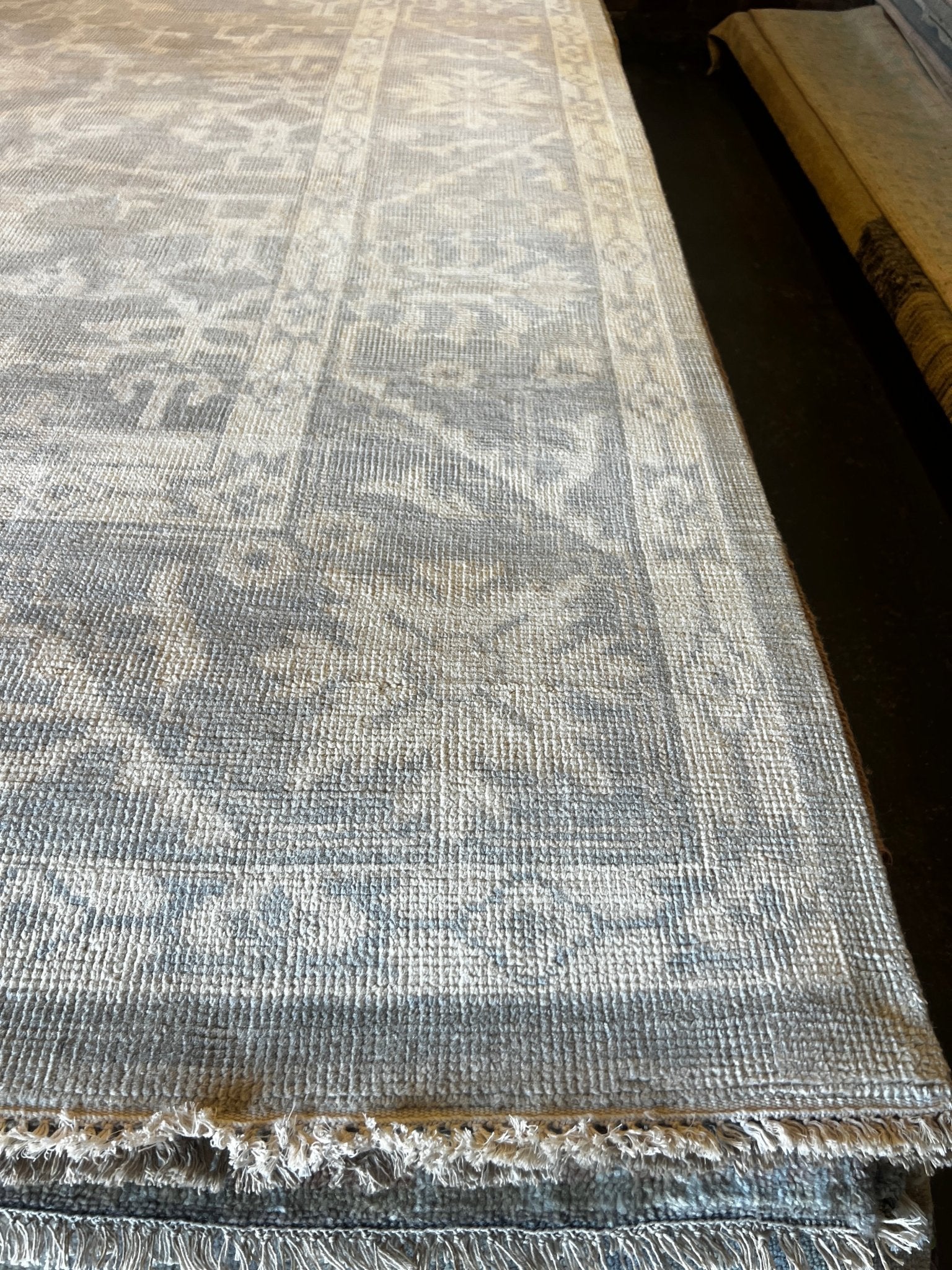 Janet Weiss 9.9x13.9 Hand-Knotted Silver Grey Turkish Oushak | Banana Manor Rug Factory Outlet