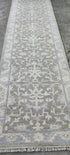 Janine Jansen 2.6x11.9 Hand Knotted Grey & Silver Turkish Oushak | Banana Manor Rug Factory Outlet