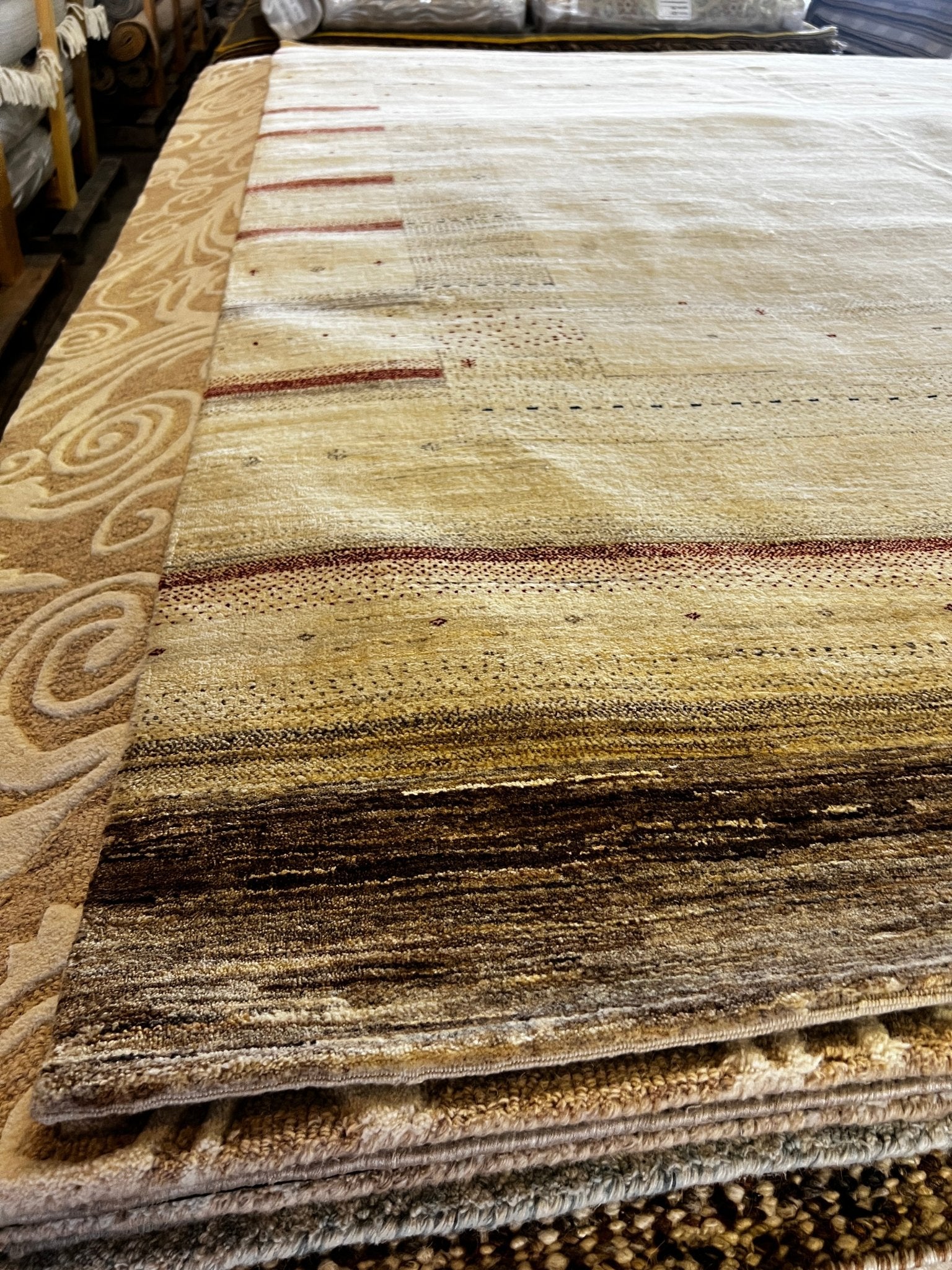 Janis 8.3x11.6 Hand-Knotted Beige Mix | Banana Manor Rug Factory Outlet