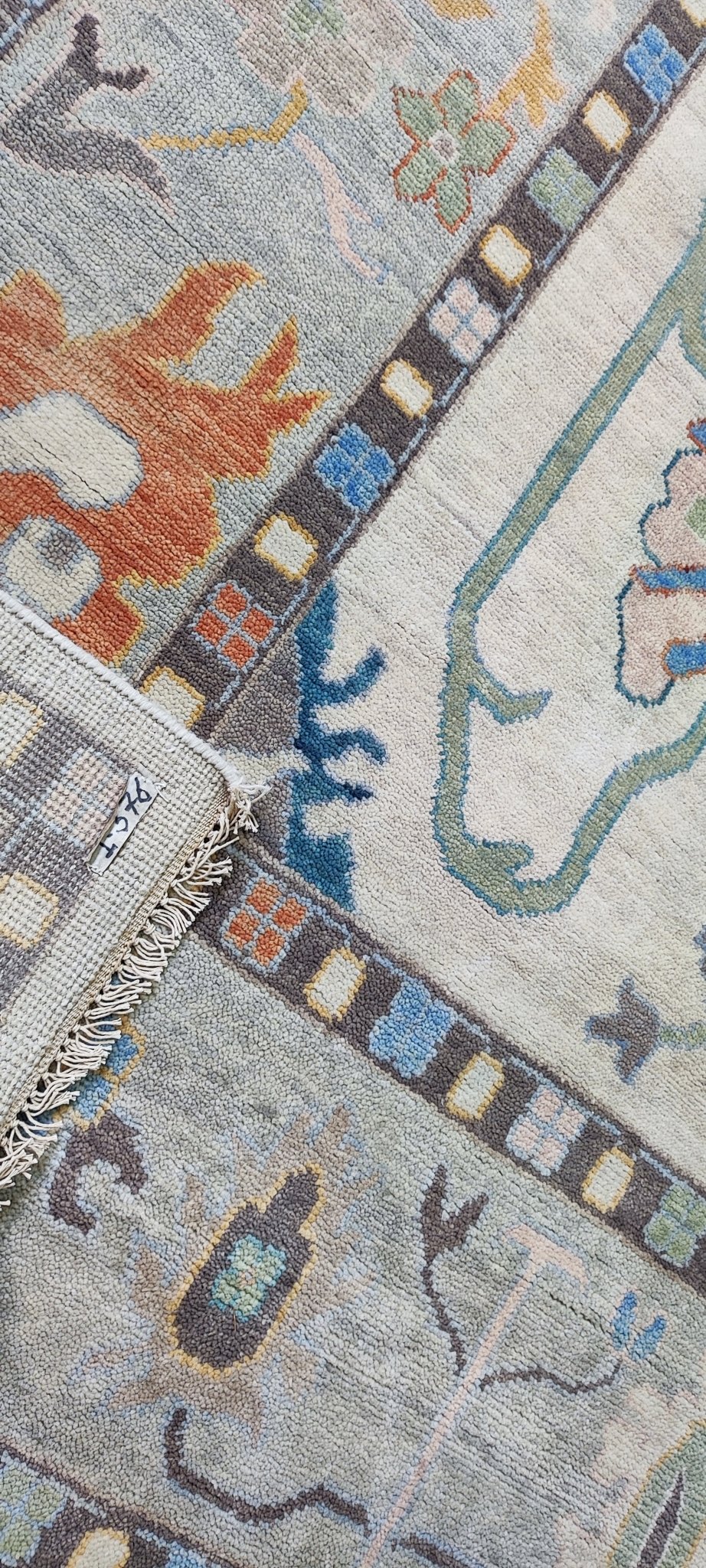 Jaquetta 9x12 Ivory & Grey Oushak | Banana Manor Rug Factory Outlet