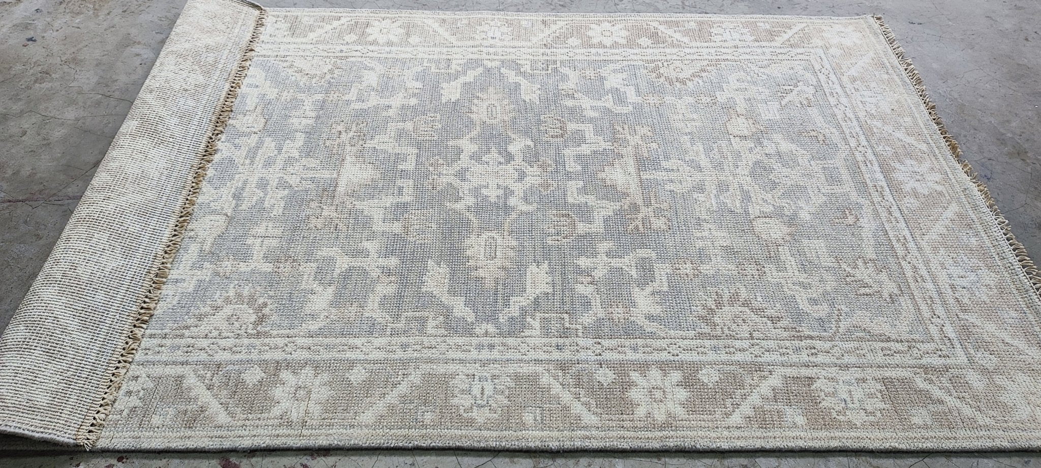 Jayde 5x7 Hand-Knotted Grey & Light Rust Turkish Oushak | Banana Manor Rug Factory Outlet