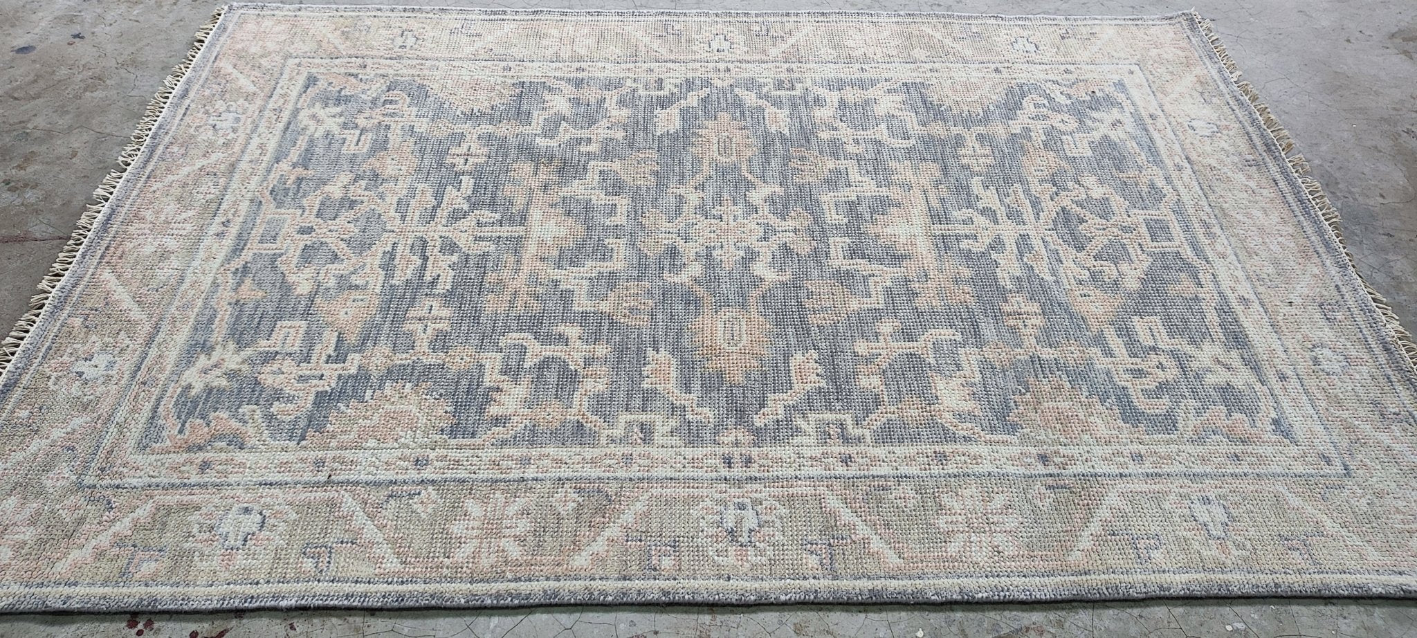 Jayde 5x7 Hand-Knotted Grey & Light Rust Turkish Oushak | Banana Manor Rug Factory Outlet