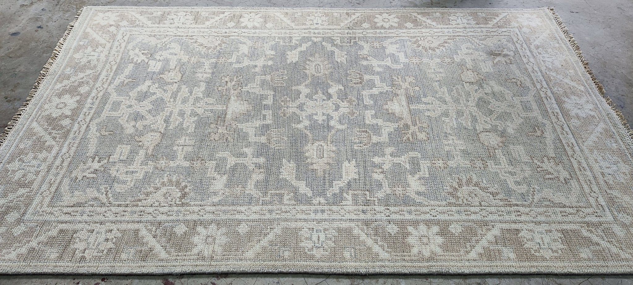 Jayde 5x7 Hand-Knotted Grey & Light Rust Turkish Oushak | Banana Manor Rug Factory Outlet