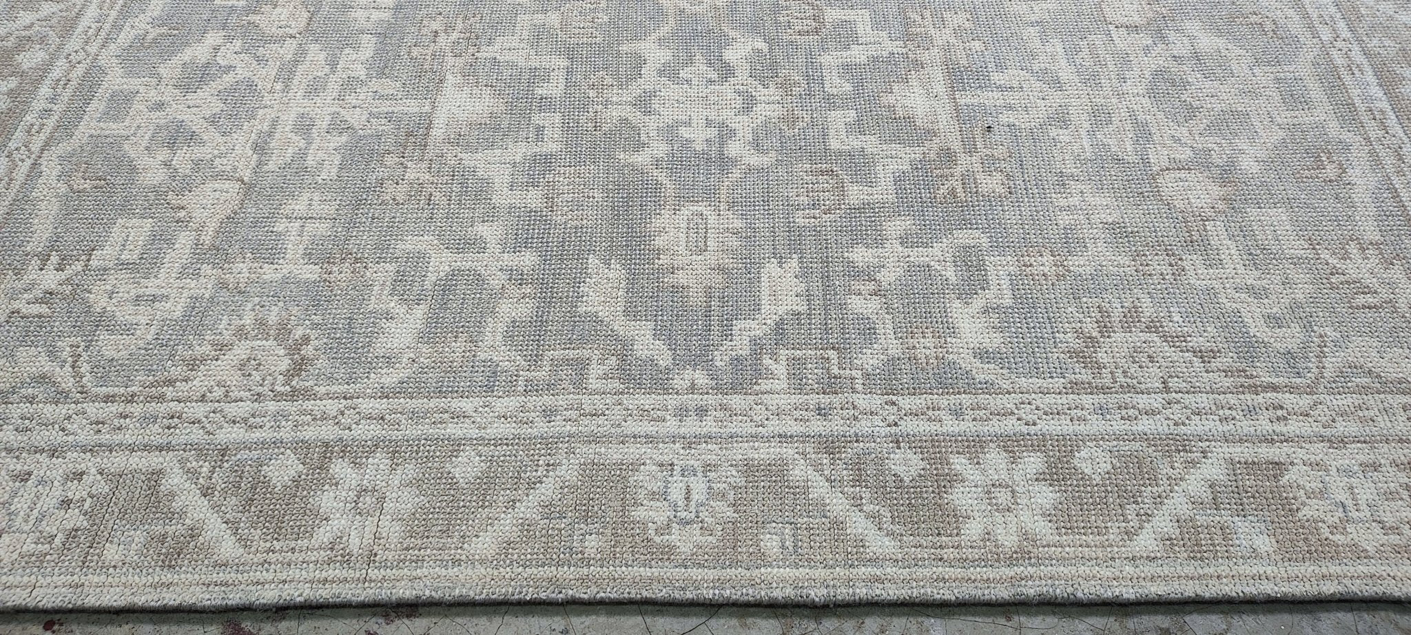 Jayde 5x7 Hand-Knotted Grey & Light Rust Turkish Oushak | Banana Manor Rug Factory Outlet