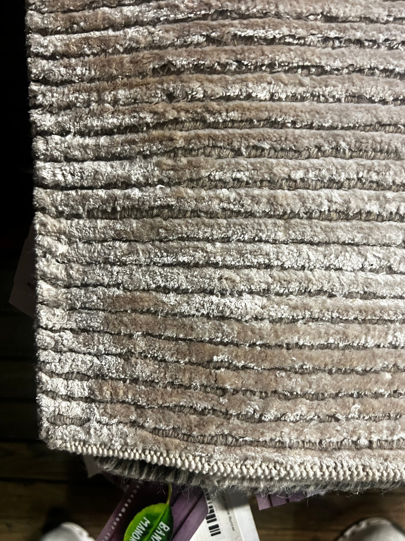 Jean Hersholt 2.6x9.9 Silver and Beige Hand-Knotted Runner | Banana Manor Rug Factory Outlet