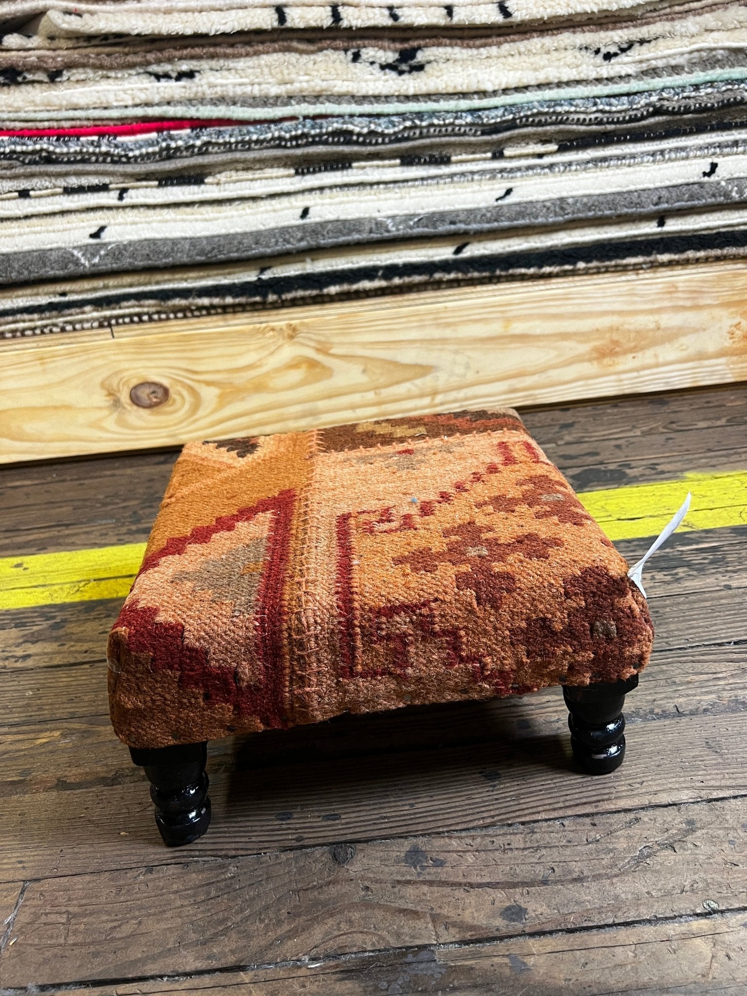 Jeff Timmons Wooden Upholstered Stool 14x14x7 (Assorted Styles) | Banana Manor Rug Company