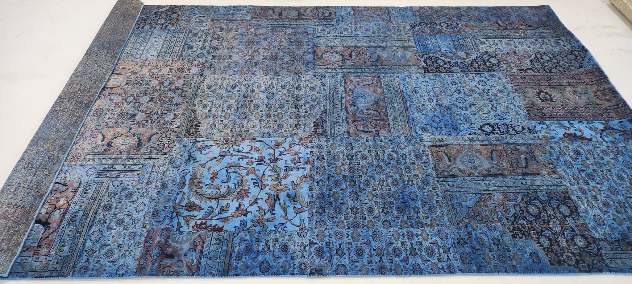 Jennifer Anniston 6x9 Hand-Knotted Blue Patch Weave | Banana Manor Rug Factory Outlet