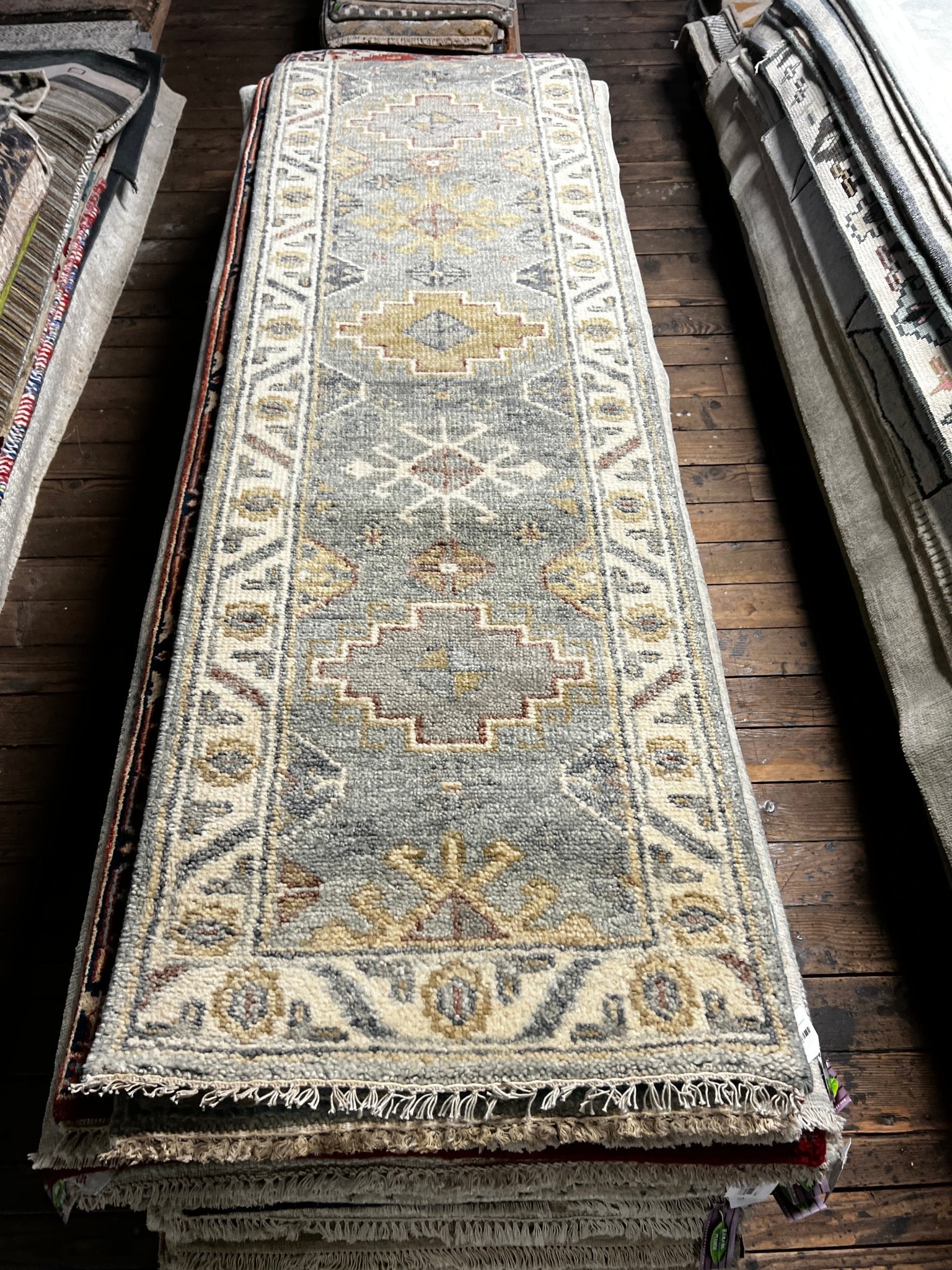Jessica Hecht Hand-Knotted Grey & Ivory Oushak Runner (Multiple Sizes) | Banana Manor Rug Factory Outlet