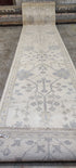 Jessica Marais Hand-Knotted Oushak Runner Ivory and Grey 2.6x12.3 | Banana Manor Rug Company