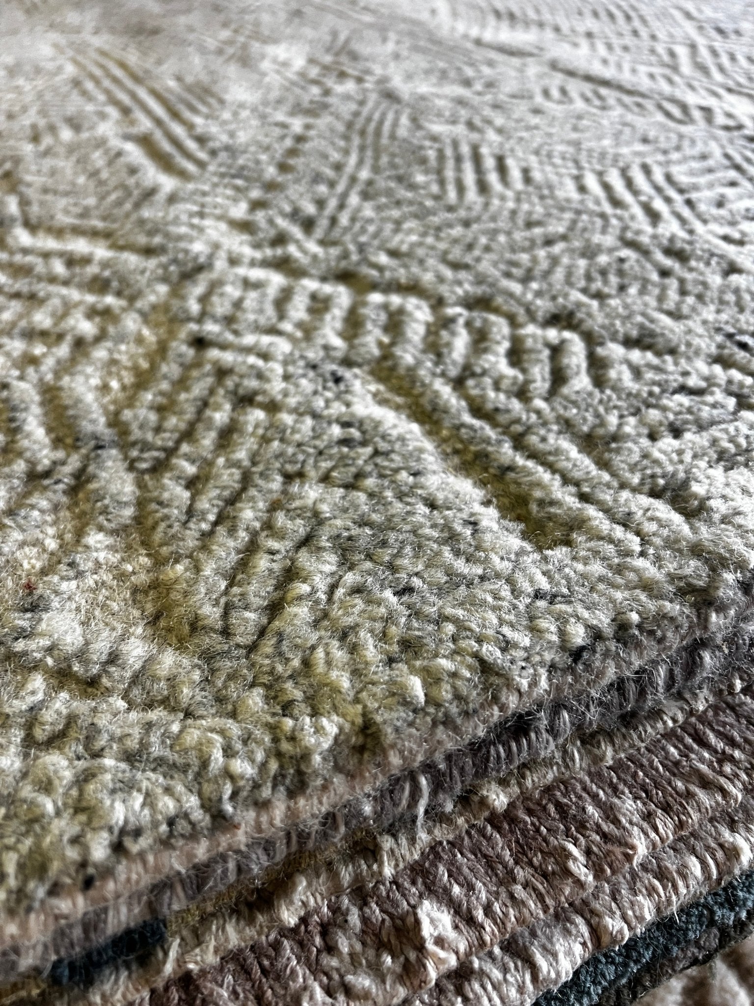 John Tui 8.3X10.3 Hand-Knotted Modern Natural and Grey High-Low | Banana Manor Rug Factory Outlet