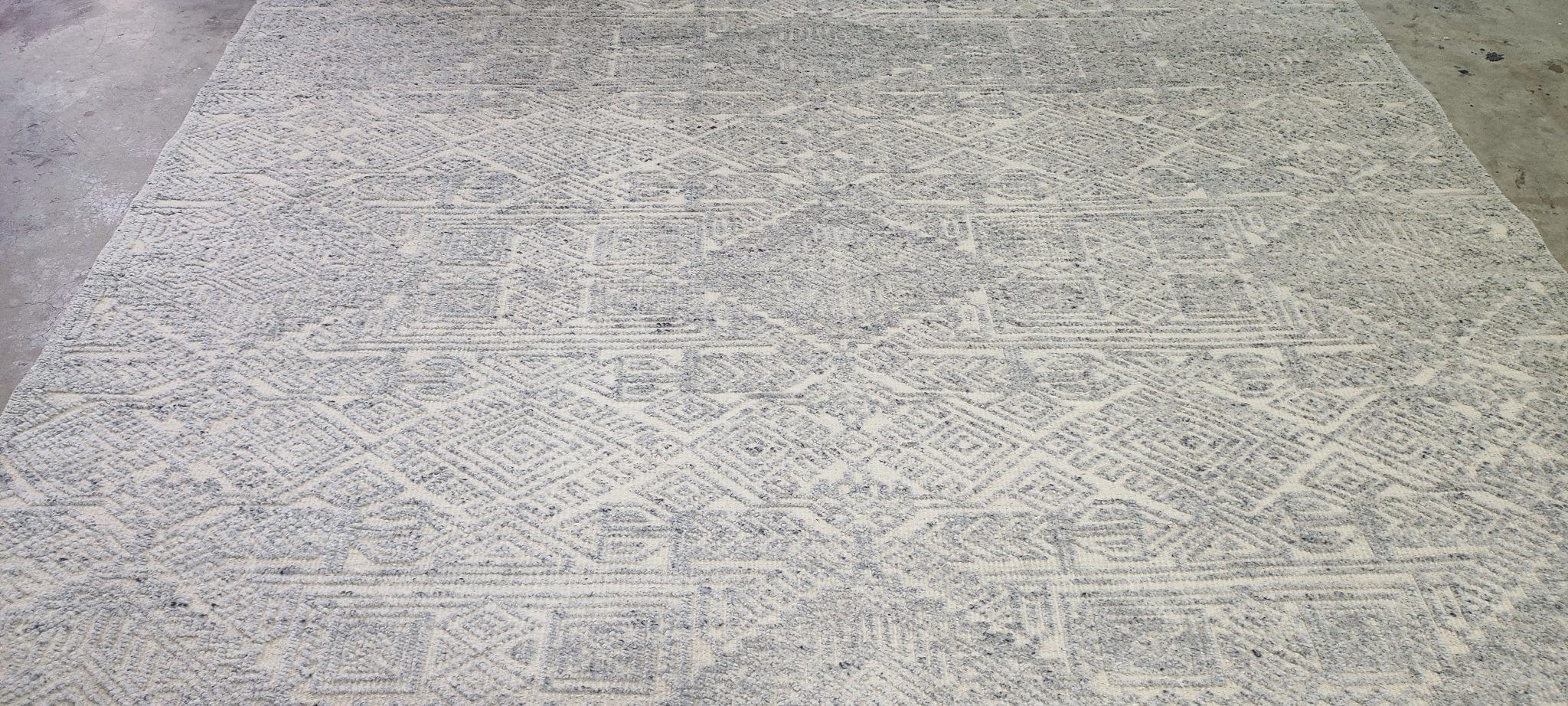 John Tui Hand-Knotted Modern Natural and Grey High-Low 8.3X10.3 | Banana Manor Rug Company