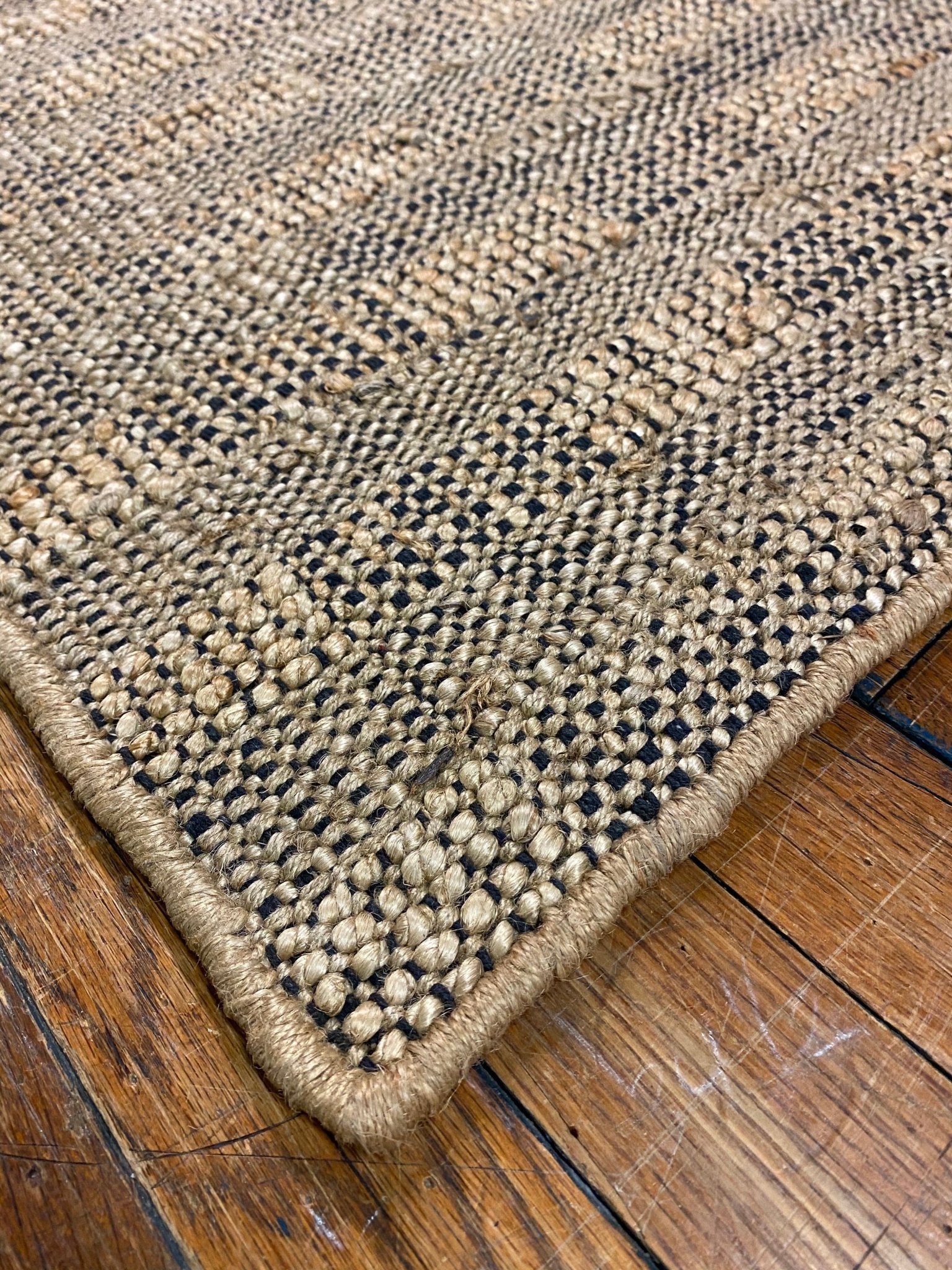 'Johnny' Handwoven Jute Rug - Natural & Black Mix | Banana Manor Rug Company