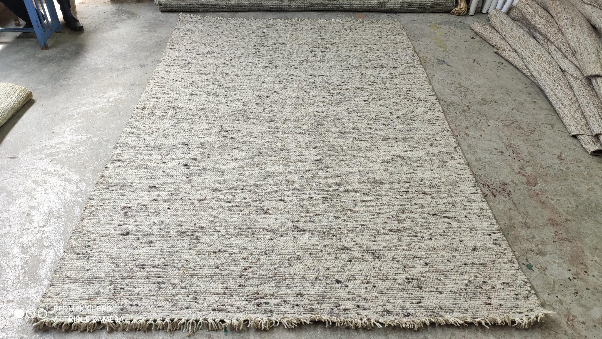 Judge Smails 4.6x7 Handwoven Ivory Durrie Rug | Banana Manor Rug Company