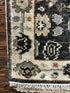 Judith Balis 2.6x24 Dark Grey and Ivory Hand-Knotted Oushak Runner | Banana Manor Rug Factory Outlet