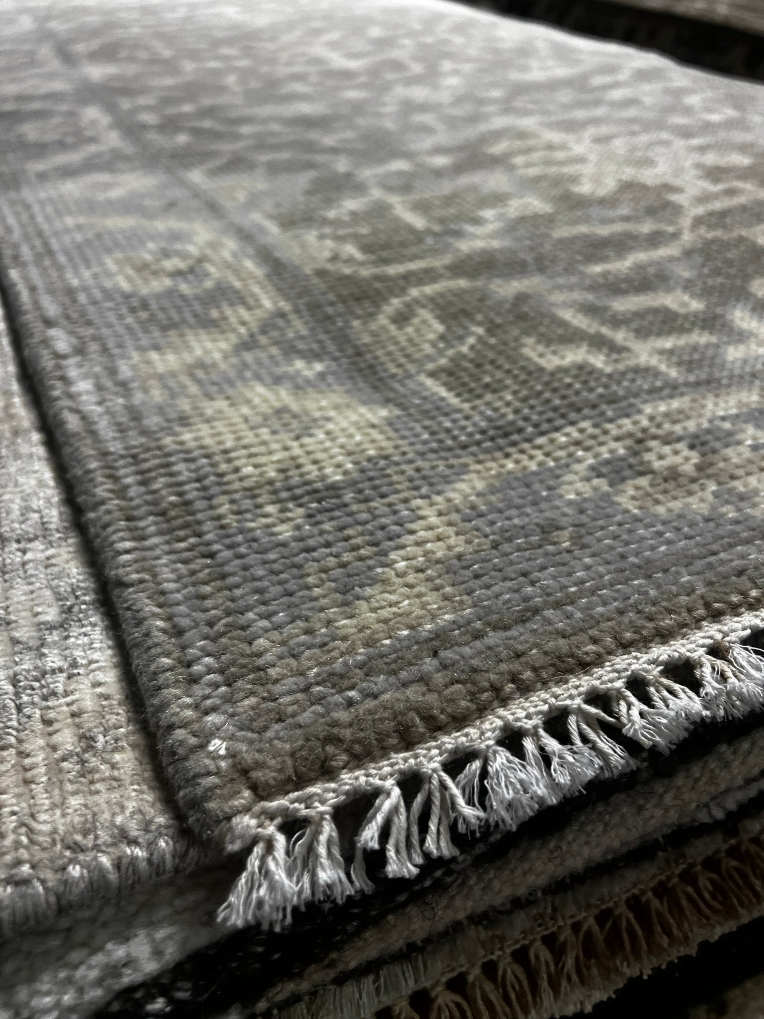 Julia Fischer 2.6x10 Hand-Knotted Grey & Silver Turkish Oushak | Banana Manor Rug Factory Outlet